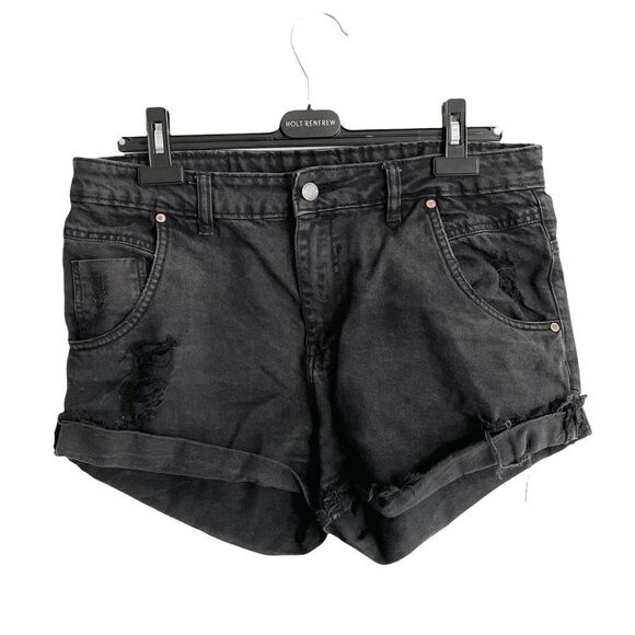 DRICOPER DENIM Vintage Inspired Slouchy Denim Jean Short Black 12 - Picture 1 of 3